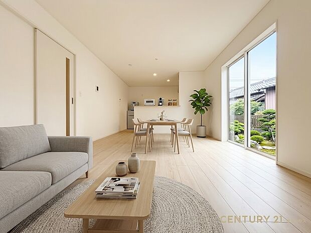 【リビング】やさしい光が広がる中で、心と時間にゆとりをもたらす落ち着きのある空間