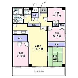 インテーク久里浜 4LDKの間取図画像