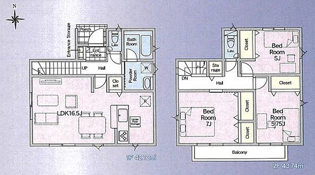 プライベート空間を確保した3LDK設計