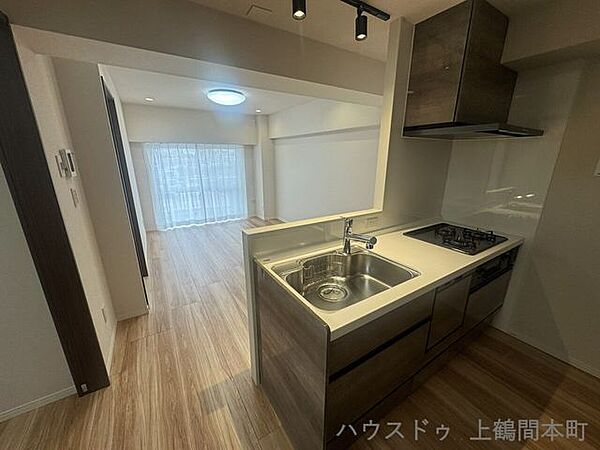 カカウンターキッチンは、スポットライト付です。