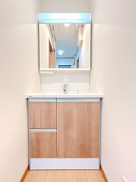 【洗面台】洗髪洗面化粧台付き。洗面ボウルが大きいので洗髪やメイク落としにとても便利です。