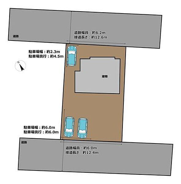 【区画図】【駐車場拡張予定】駐車スペースを敷地南側に2台造成し、合計3台駐車可能になるよう拡張予定です。