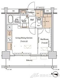 ブランシエスタ木場 1LDKの間取図画像