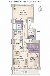 山鼻サンタウン7号館 2SLDKの間取図画像