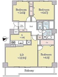 ロイヤルシャトー北40条 3LDKの間取図画像