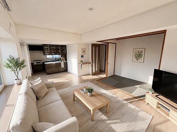 ２面バルコニー付きで通風良好！（写真は家具を配置したイメージ図です！）