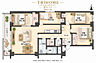 間取り：専有面積109.30m2のゆとりある4LDK。約14帖のLDKを中心に、9帖・7.5帖・6帖・5.5帖の洋室を配置。家族それぞれの個室を確保しやすく、各所に収納も備えた使い勝手の良い間取りです。