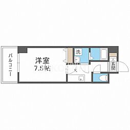アスヴェル梅田WEST 1Kの間取図画像