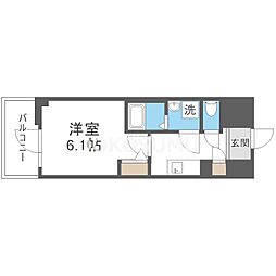 エスリードレジデンス大阪福島サウスフラッツ 1Kの間取図画像