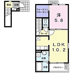 サンレミロジェ1037 1LDKの間取図画像
