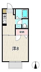 シャルムA 1Kの間取図画像