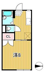 スターハイツA 1Kの間取図画像