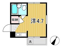 ハイツくれよん 1Kの間取図画像