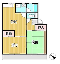 レガーロ城南 2DKの間取図画像