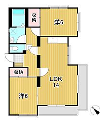 ラ・プリマヴェーラB 2LDKの間取図画像