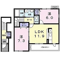 サニーK1 2LDKの間取図画像