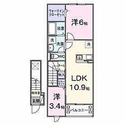サン・ルシェッロII 2LDKの間取図画像