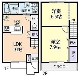 ルーラル神峰 2LDKの間取図画像