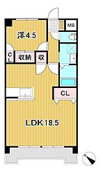 臨港ハイツ 1LDKの間取図画像