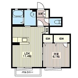 シャーメゾンノアール 1LDKの間取図画像