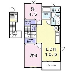 BREEZEHOUSEウスイ 2LDKの間取図画像