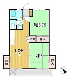 ファインハイツアラヤ 2LDKの間取図画像