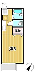 ペガサスハイツ 1Kの間取図画像