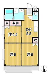 マリンハイツA 3DKの間取図画像