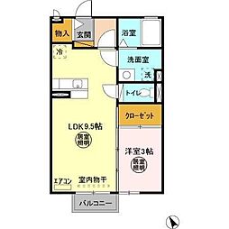メゾングラフォートD 1LDKの間取図画像