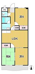 グリュックハイム 3LDKの間取図画像