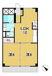 コープカメリア 2LDKの間取図画像