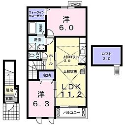 K'sル・クープル4 2LDKの間取図画像