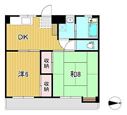 金井ビル 2DKの間取図画像