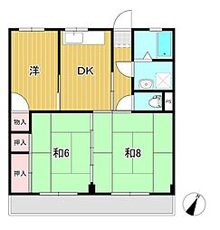 陽崇台ハイツ 3DKの間取図画像