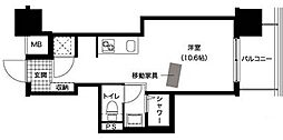 レジディア西新 ワンルームの間取図画像