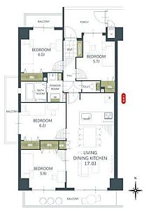 間取り:〇4LDKの間取りです。84.43m2で独立したお部屋が確保されて部屋数を確保し各部屋に収納があります。LDKも17畳あります。 間取り:〇4LDKの間取りです。84.43m2で独立したお部屋が確保されて部屋数を確保し各部屋に収納があります。LDKも17畳あります。