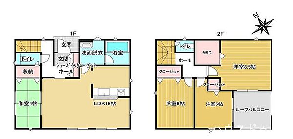 ■□■間取り■□■4LDK、土地面積146.79m2、建物面積100.44m2