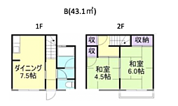 西幸マンション 2DKの間取図画像