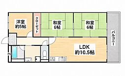江坂ハイツ 3LDKの間取図画像