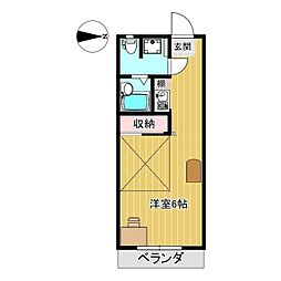 ホワイトプラム1 ワンルームの間取図画像