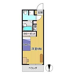 ホワイトプラム3 ワンルームの間取図画像