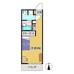 ホワイトプラム3 ワンルームの間取図画像