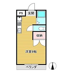 メゾンフジタ ワンルームの間取図画像