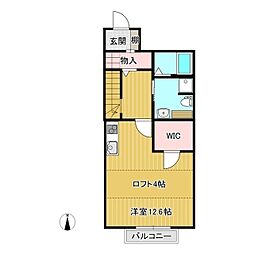 シエルヴェルト川崎A ワンルームの間取図画像