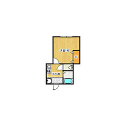 YKK垂水C 1Kの間取図画像