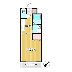 カレント大井が丘 1Kの間取図画像