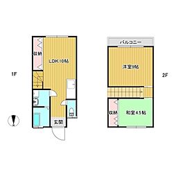 セントラルハイツB 2LDKの間取図画像