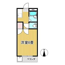 クリオコート小原A棟 1Kの間取図画像