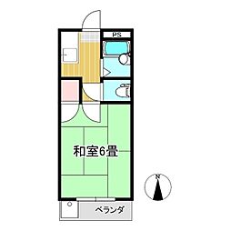 クリオコート小原A棟 1Kの間取図画像