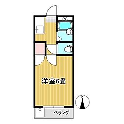 クリオコート小原B棟 1Kの間取図画像